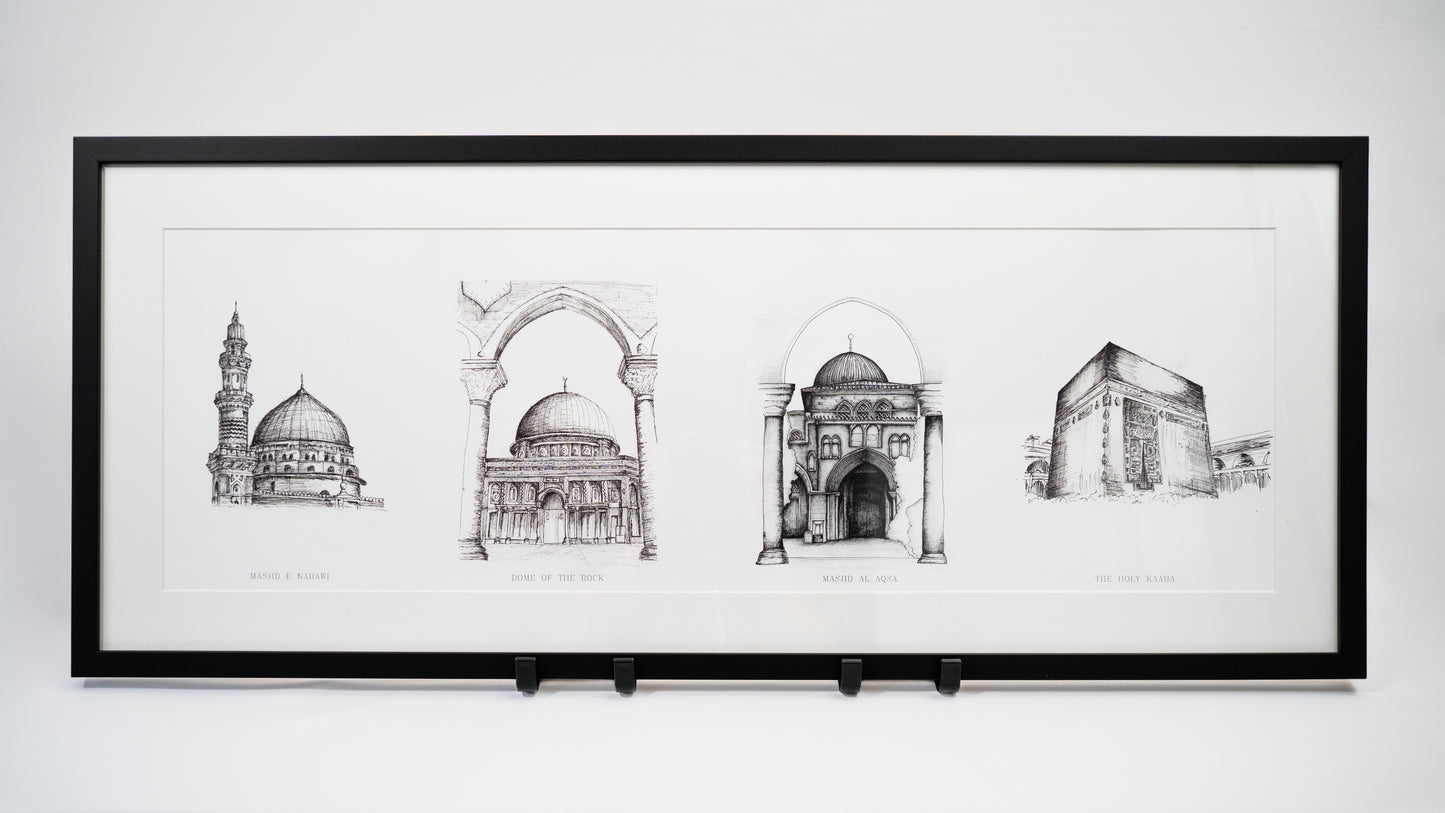 Four mosque drawing