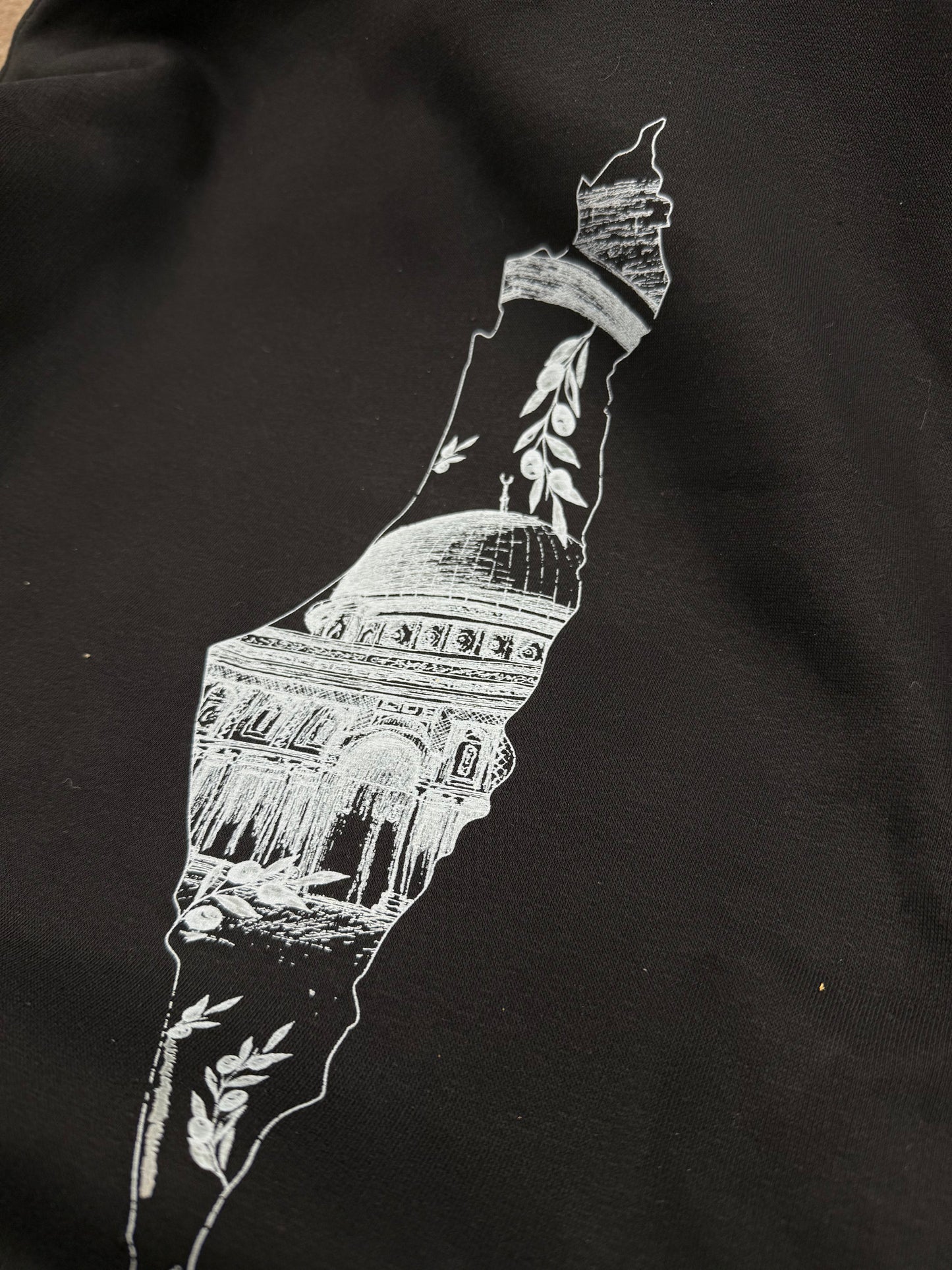 Black Palestine Map Hoodie