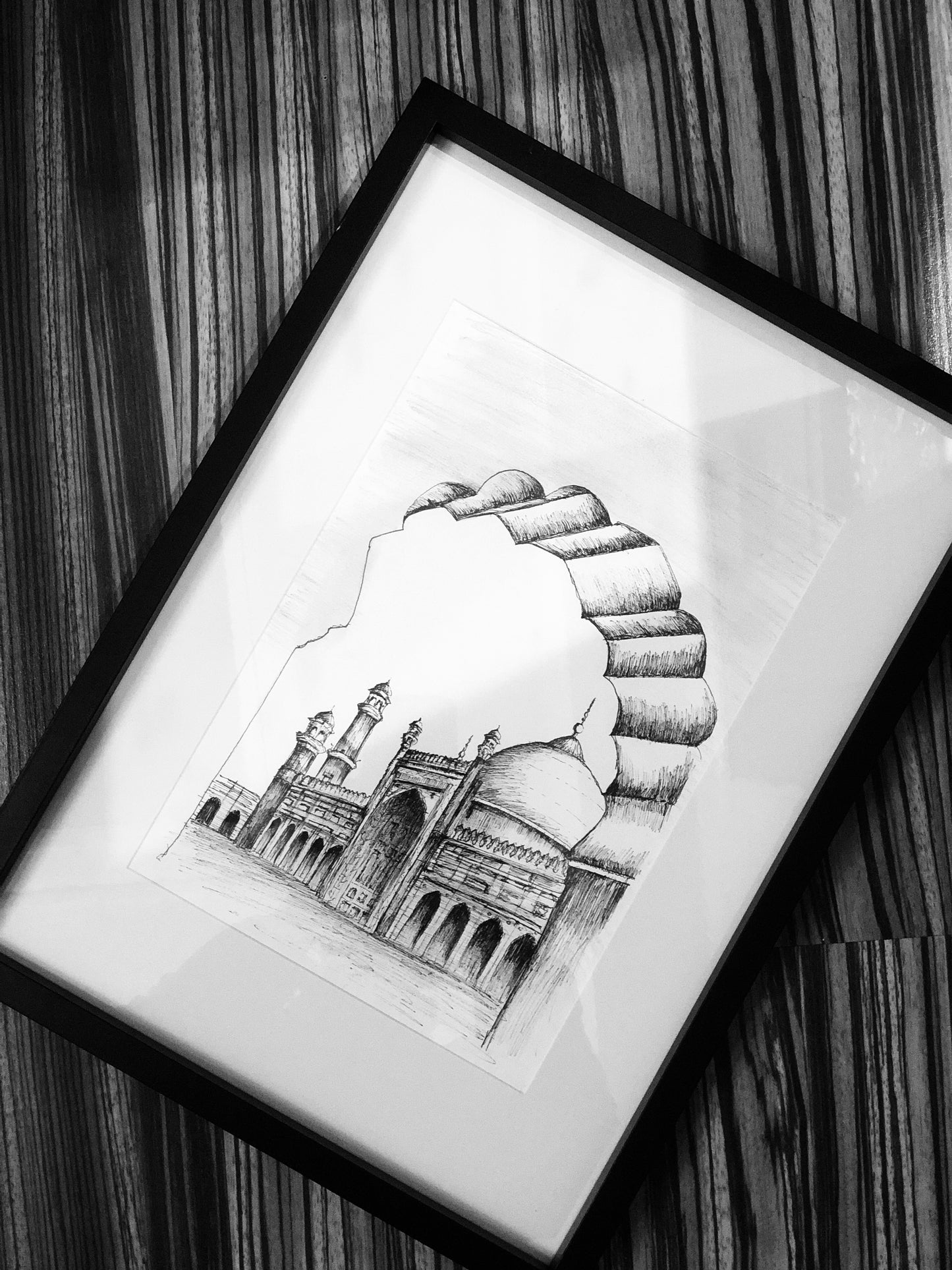 Hand drawn Badshahi Mosque