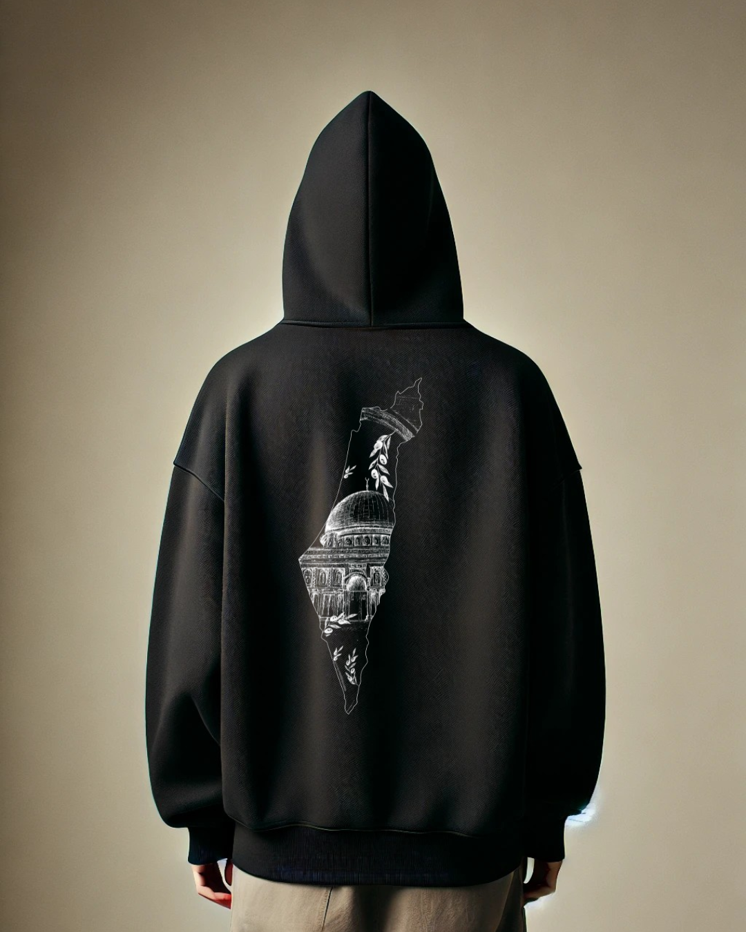 Black Palestine Map Hoodie